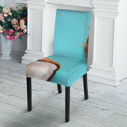 Blue Coconut Pattern Print Dining Chair Slipcover