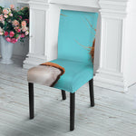 Blue Coconut Pattern Print Dining Chair Slipcover