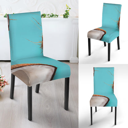 Blue Coconut Pattern Print Dining Chair Slipcover