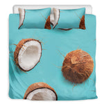 Blue Coconut Pattern Print Duvet Cover Bedding Set