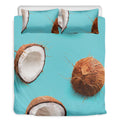 Blue Coconut Pattern Print Duvet Cover Bedding Set