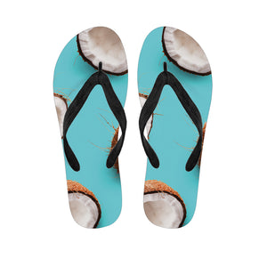 Blue Coconut Pattern Print Flip Flops