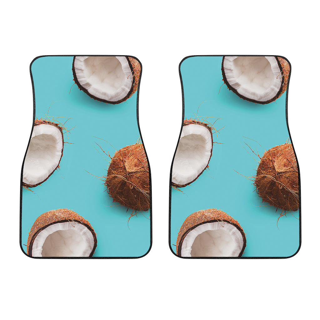 Blue Coconut Pattern Print Front Car Floor Mats