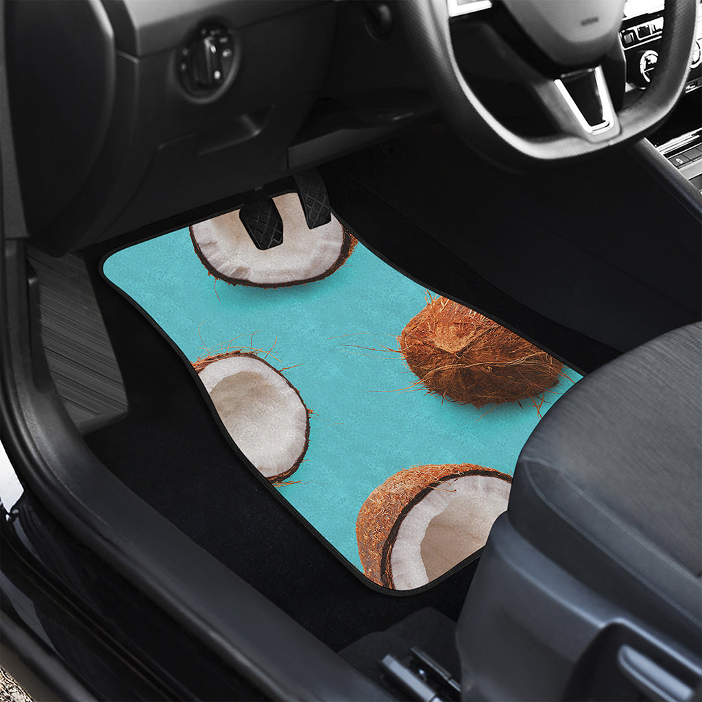 Blue Coconut Pattern Print Front Car Floor Mats