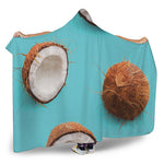 Blue Coconut Pattern Print Hooded Blanket