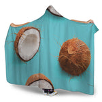 Blue Coconut Pattern Print Hooded Blanket