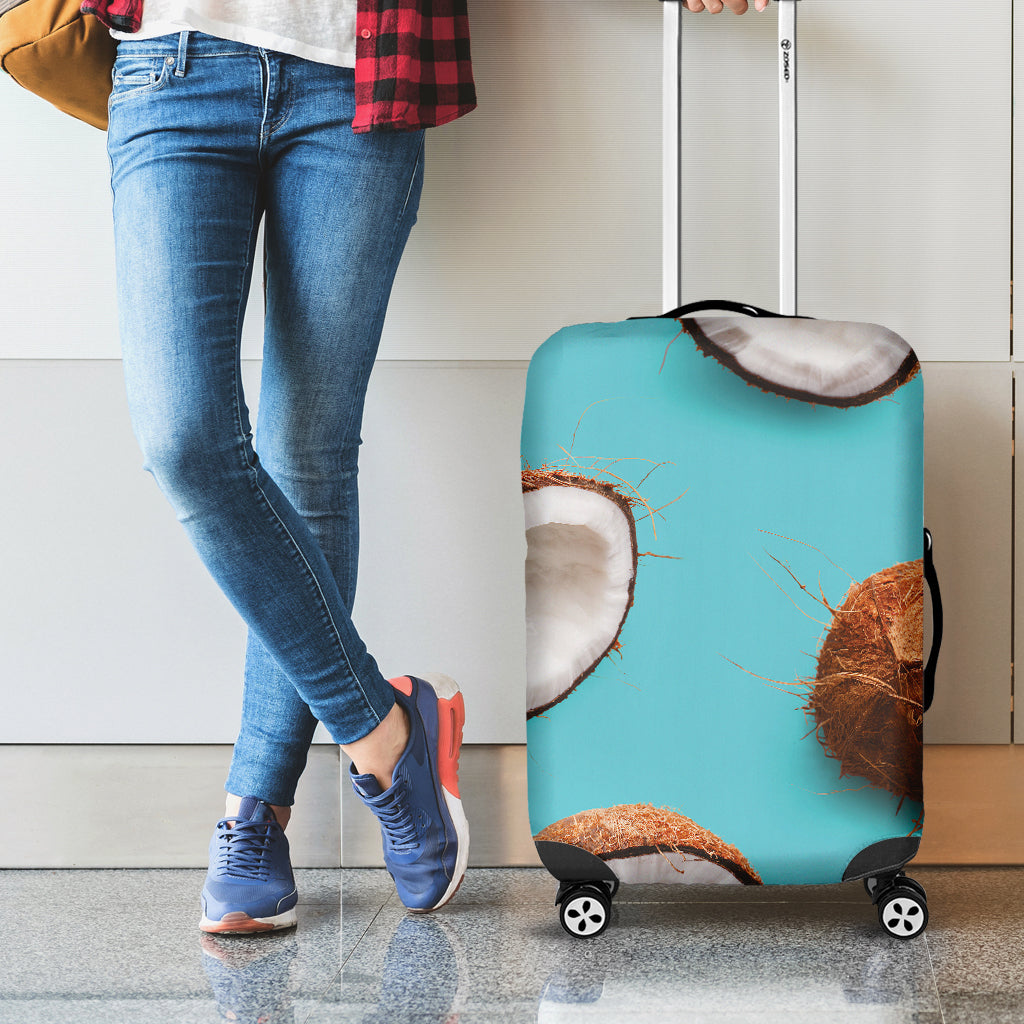 Blue Coconut Pattern Print Luggage Cover