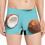 Blue Coconut Pattern Print Men's Boxer Briefs