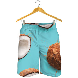 Blue Coconut Pattern Print Men's Shorts