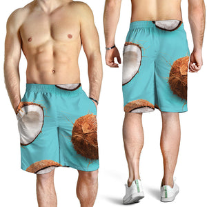 Blue Coconut Pattern Print Men's Shorts