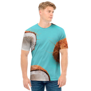 Blue Coconut Pattern Print Men's T-Shirt