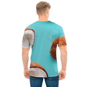 Blue Coconut Pattern Print Men's T-Shirt