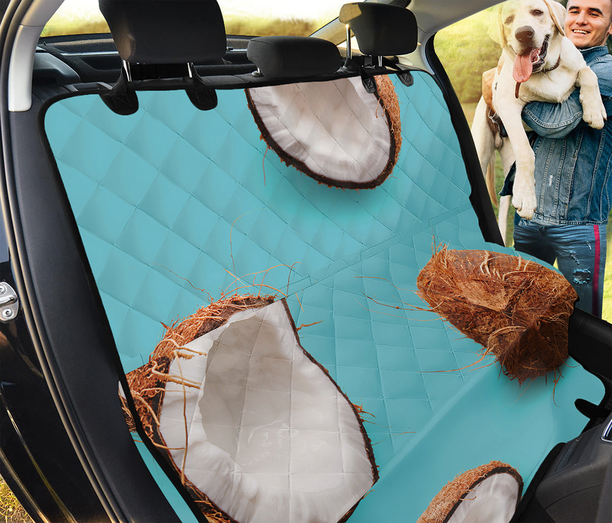 Blue Coconut Pattern Print Pet Car Back Seat Cover