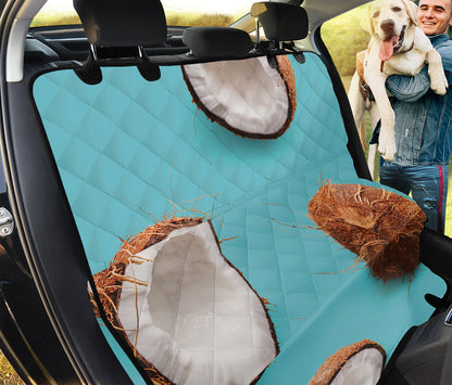 Blue Coconut Pattern Print Pet Car Back Seat Cover
