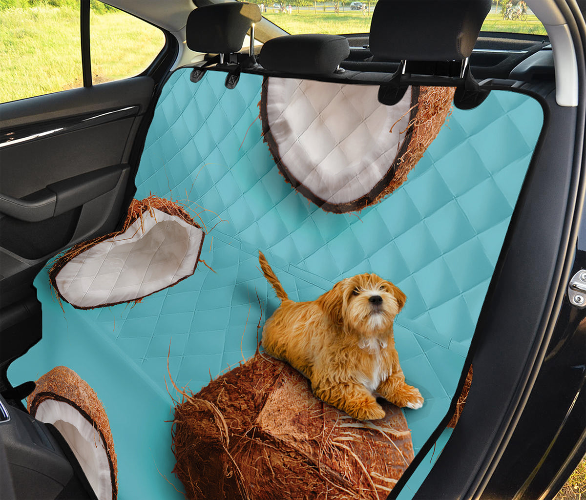 Blue Coconut Pattern Print Pet Car Back Seat Cover
