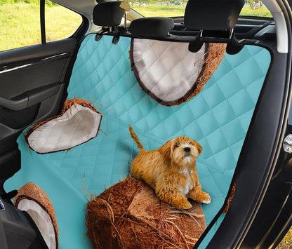 Blue Coconut Pattern Print Pet Car Back Seat Cover