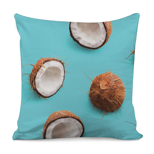 Blue Coconut Pattern Print Pillow Cover