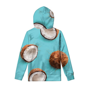 Blue Coconut Pattern Print Pullover Hoodie