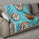 Blue Coconut Pattern Print Quilt