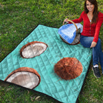 Blue Coconut Pattern Print Quilt