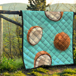 Blue Coconut Pattern Print Quilt