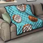 Blue Coconut Pattern Print Quilt