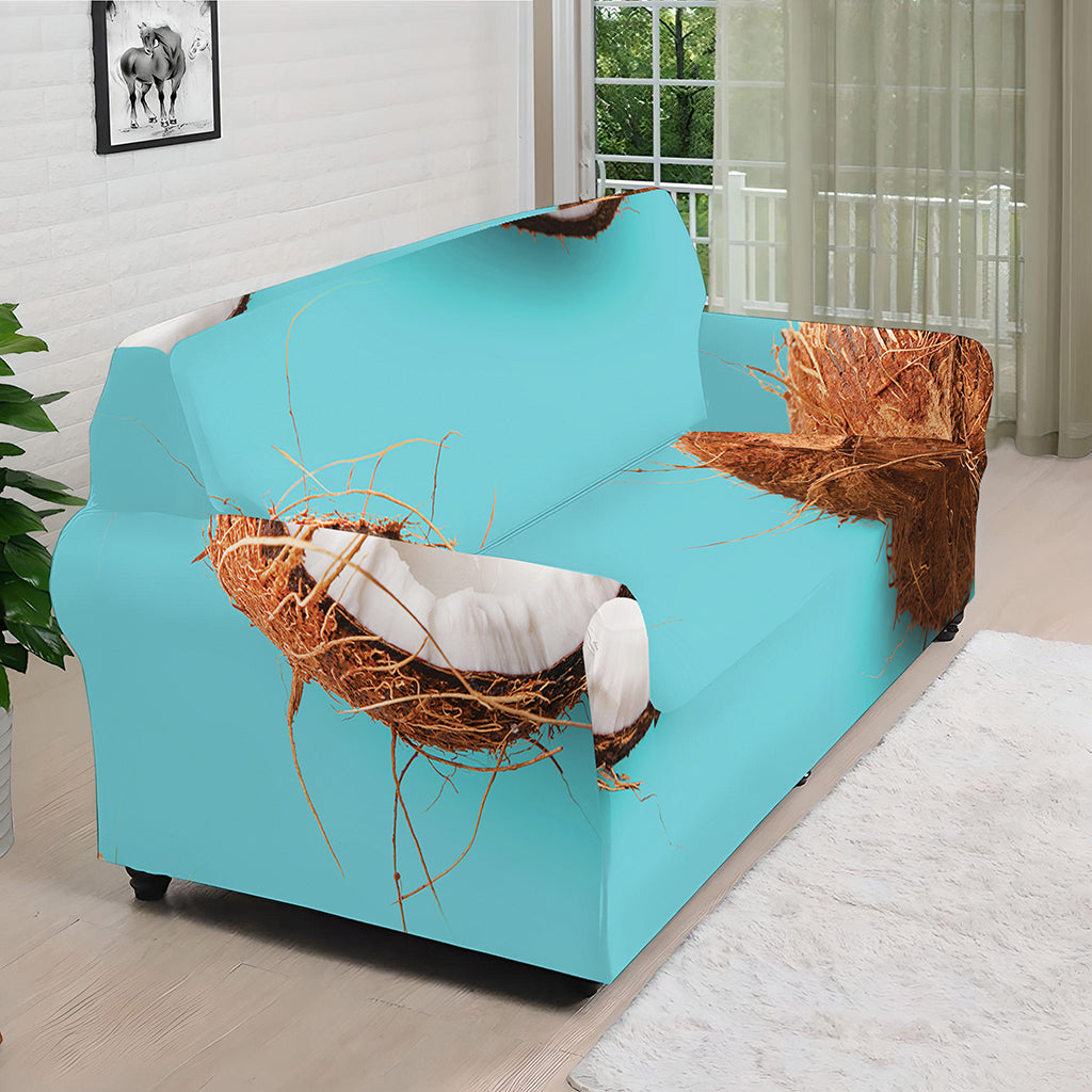 Blue Coconut Pattern Print Sofa Cover
