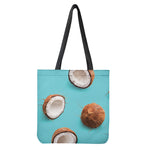 Blue Coconut Pattern Print Tote Bag