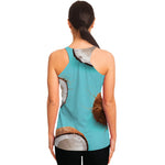 Blue Coconut Pattern Print Women's Racerback Tank Top