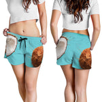 Blue Coconut Pattern Print Women's Shorts