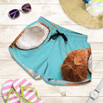 Blue Coconut Pattern Print Women's Shorts