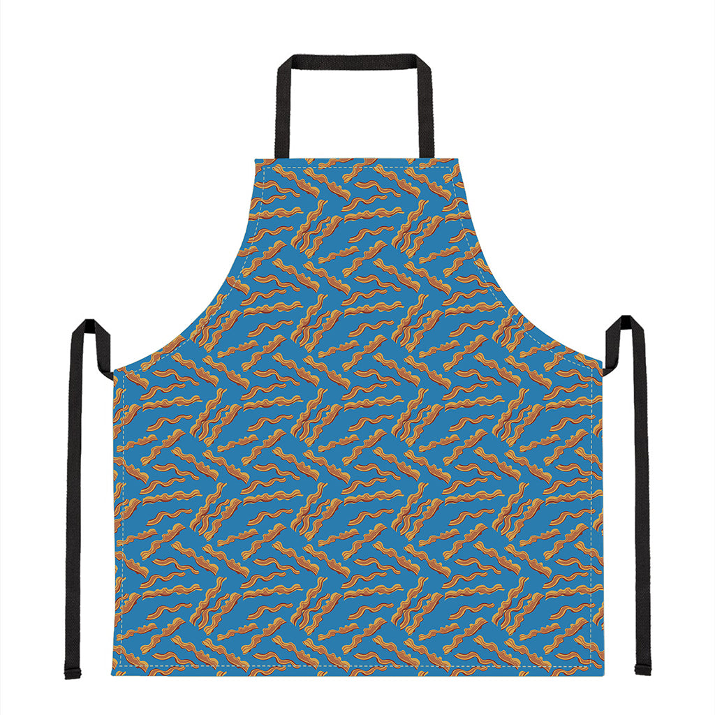 Blue Crispy Bacon Pattern Print Apron