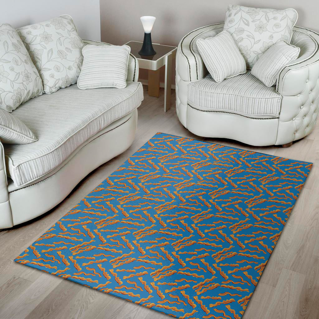 Blue Crispy Bacon Pattern Print Area Rug