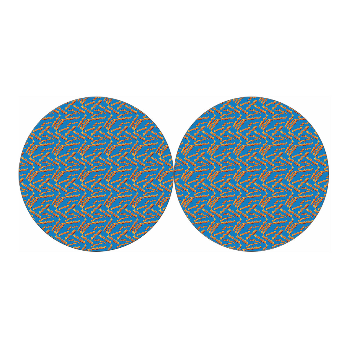 Blue Crispy Bacon Pattern Print Car Coasters