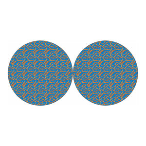 Blue Crispy Bacon Pattern Print Car Coasters