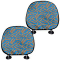 Blue Crispy Bacon Pattern Print Car Headrest Covers