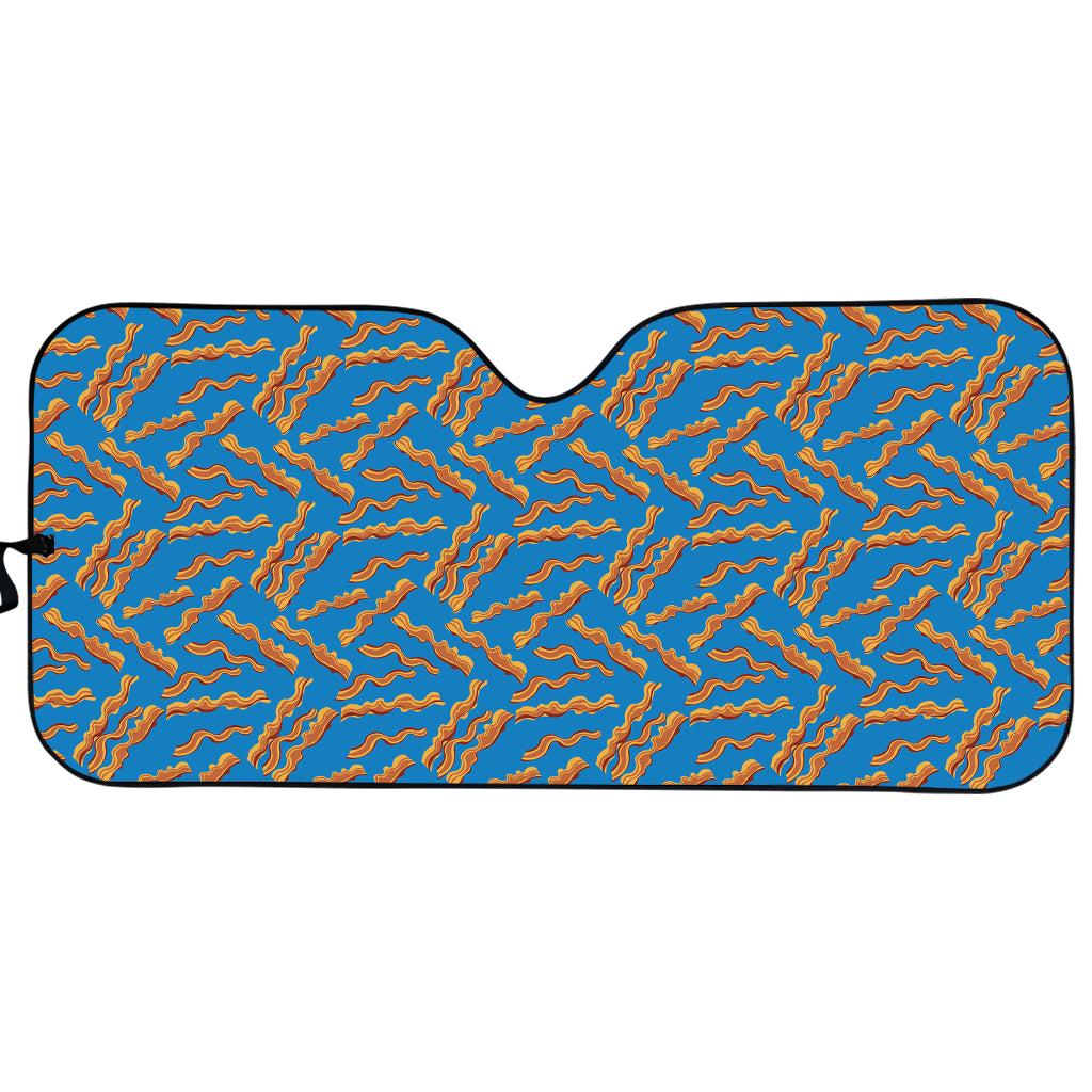 Blue Crispy Bacon Pattern Print Car Sun Shade