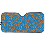 Blue Crispy Bacon Pattern Print Car Sun Shade