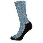 Blue Crispy Bacon Pattern Print Crew Socks