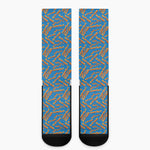 Blue Crispy Bacon Pattern Print Crew Socks