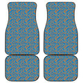 Blue Crispy Bacon Pattern Print Front and Back Car Floor Mats