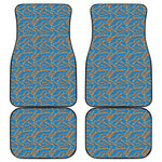 Blue Crispy Bacon Pattern Print Front and Back Car Floor Mats