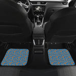 Blue Crispy Bacon Pattern Print Front and Back Car Floor Mats