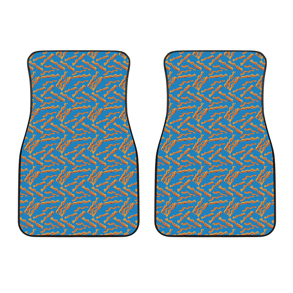 Blue Crispy Bacon Pattern Print Front Car Floor Mats