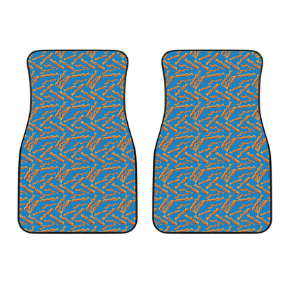 Blue Crispy Bacon Pattern Print Front Car Floor Mats