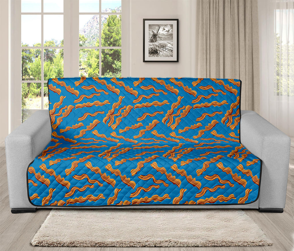 Blue Crispy Bacon Pattern Print Futon Protector