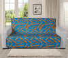 Blue Crispy Bacon Pattern Print Futon Protector