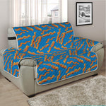 Blue Crispy Bacon Pattern Print Half Sofa Protector