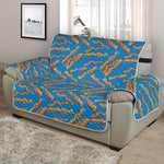 Blue Crispy Bacon Pattern Print Half Sofa Protector