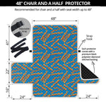 Blue Crispy Bacon Pattern Print Half Sofa Protector